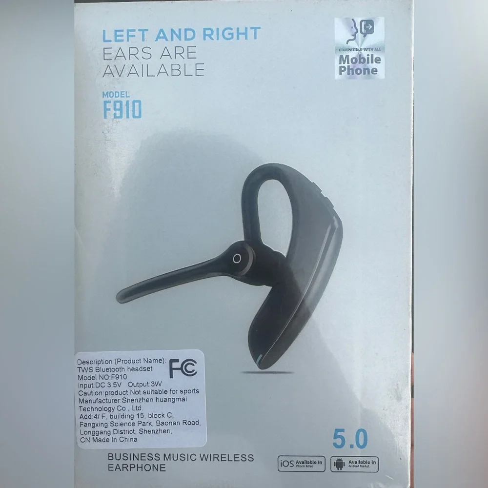 F910 model Mobile Phone Wireless Earphone - Black